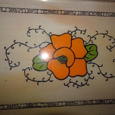 MCM Chrome Floral Serving Tray 