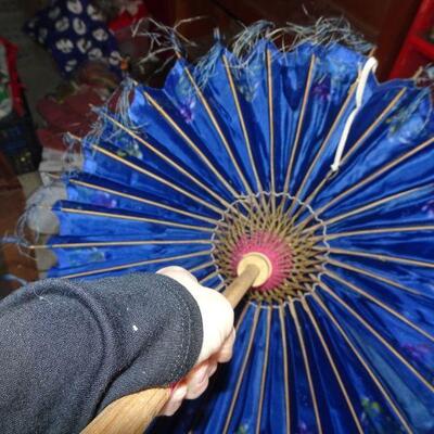 Hand Painted Umbrellas - 1970's Indonesia Jakarta parasol hand painted umbrellas - Price is Firm 