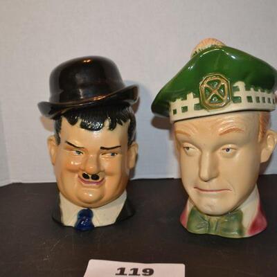 LOT 119 VINTAGE LAUREL AND HARDY DECANTERS