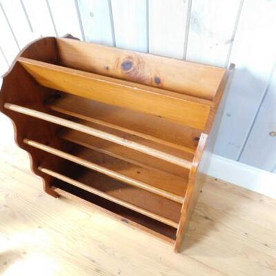 Vintage Solid Wood Multi Compartment Book or Magazine 22