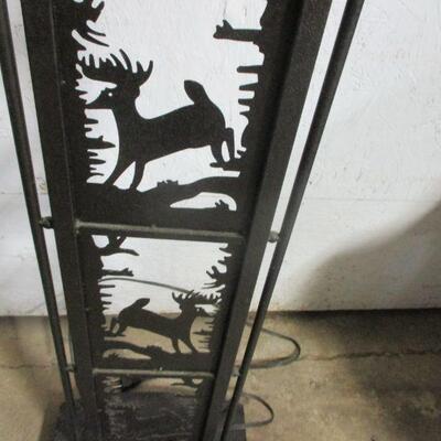 Lot 149 - Floor Lamp with Metal Deer Cut-Out Post