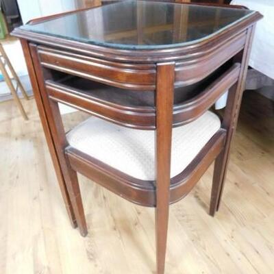 Rare Antique Corner Folding Phone Table with Hinged Chair (See all Pictures)