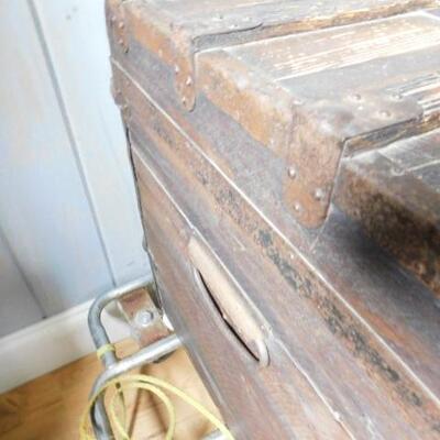 Antique Solid Wood Blanket Chest or Trunk 30
