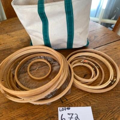 I672 Lot of wooden embroidery hoops