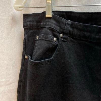 DG2 by Diane Gilman Black Stretch Denim Jeans Studded Ankle Size 16T YD#020-1220-02067