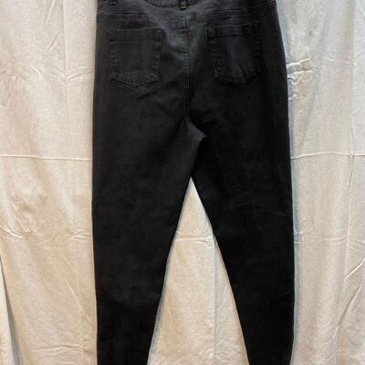 DG2 by Diane Gilman Black Stretch Denim Jeans Studded Ankle Size 16T YD#020-1220-02067