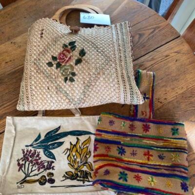 I680 Lot of three Vintage Knitting Bags 