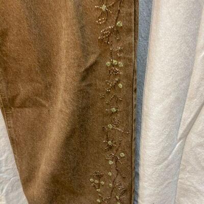 Jeanology Collection Beige Bead Embellished Jeans Size 18 YD#020-1220-02069