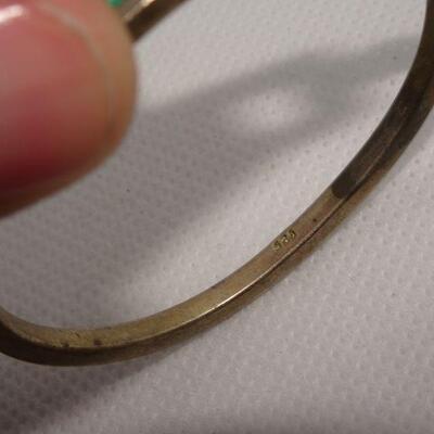 Children's Sterling & Turquoise Chips, MOP Latch Bracelet - Needs cleaned 