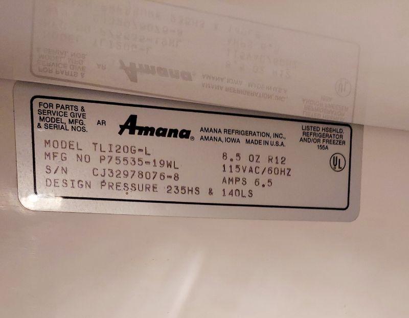 AMANA 20 REFRIGERATOR WORK