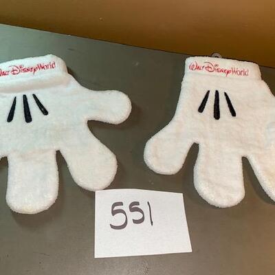 Lot 551-  Mickey Mouse terry bath gloves