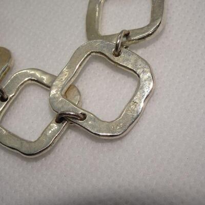 Hammered Sterling Silver Link Bracelet 14.8g
