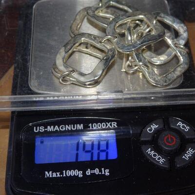 Hammered Sterling Silver Link Bracelet 14.8g