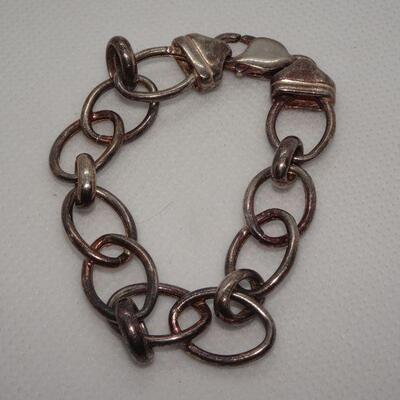 Marked 925 Sterling Link Bracelet 