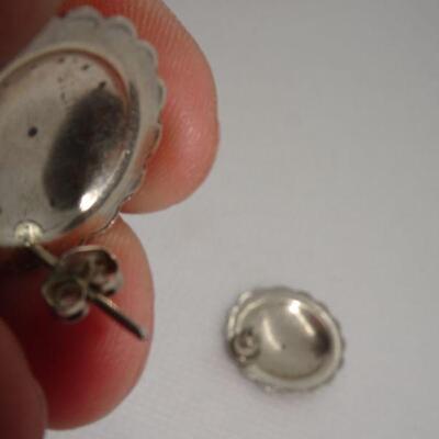 Navajo Silver Concho Disc Earrings Sterling Studs - Reserve 