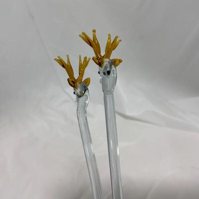 .4. VINTAGE | Two Deer Stir-Sticks | Delicate & Ornate