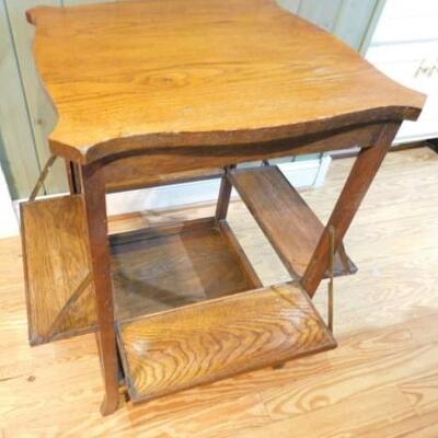 Vintage Table with Flip Shelves 20
