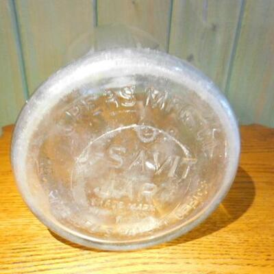 Vintage U-Savit Jar by Speas Mfg. with Zinc Lid 12