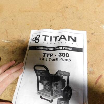 Titan Brand TTP 300 3x3 Trash Pump Like New