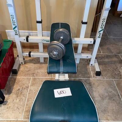 Lot 600- Golds Gym weight bench