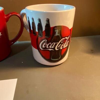 Lot 619 -Cat, Coca Cola  coffee mugs