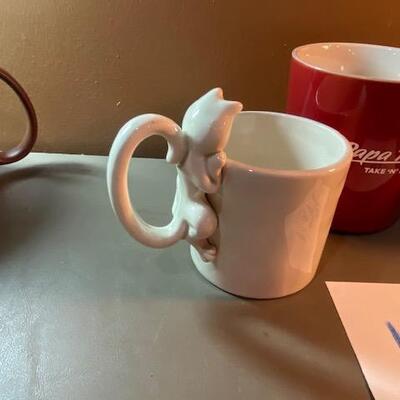 Lot 619 -Cat, Coca Cola  coffee mugs