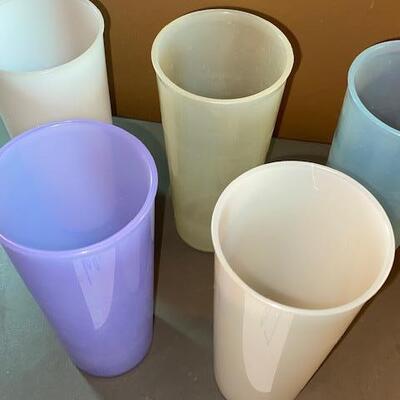 Lot 627- Tupperware tall glasses