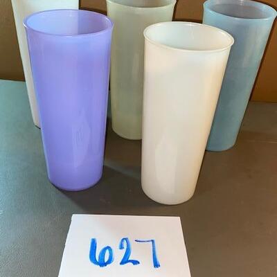 Lot 627- Tupperware tall glasses