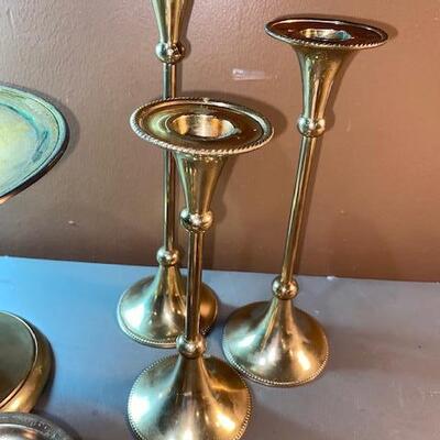 Lot 651 - Brass Candlesticks