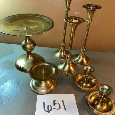 Lot 651 - Brass Candlesticks