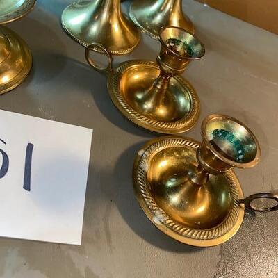 Lot 651 - Brass Candlesticks