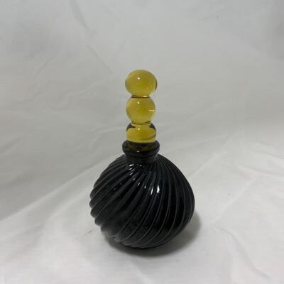 .26. VINTAGE | Black and Amber Perfume Bottle | Art Deco