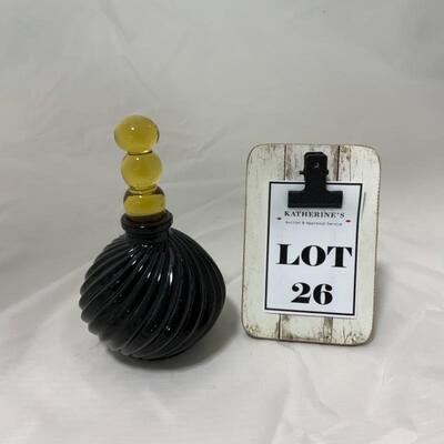.26. VINTAGE | Black and Amber Perfume Bottle | Art Deco