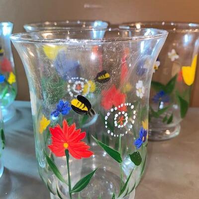 Lot 656 - Glass candle holders