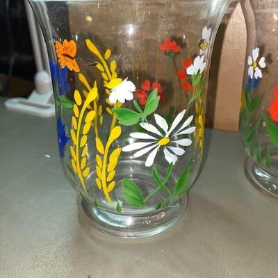 Lot 656 - Glass candle holders