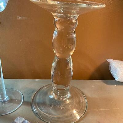 Lot 665 - Glass candle holders