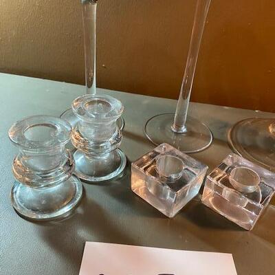 Lot 665 - Glass candle holders