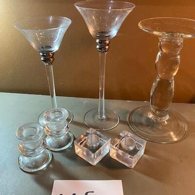 Lot 665 - Glass candle holders