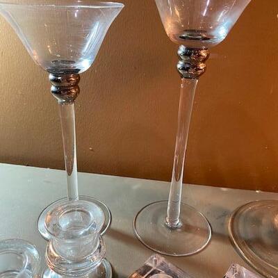 Lot 665 - Glass candle holders