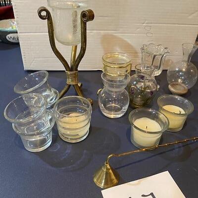 Lot 667 - glass candleholders