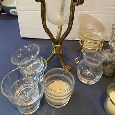 Lot 667 - glass candleholders