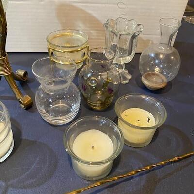 Lot 667 - glass candleholders
