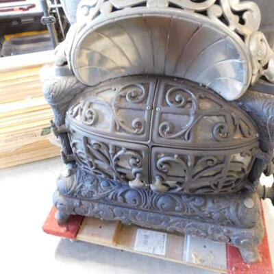 Antique Decorative Gas Heater by Reliable with Chrome Accent Fretting 