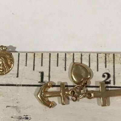 14 K and 10 K Gold Charm Trio