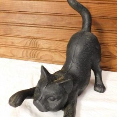 Vintage Cast Iron Black Cat Figurine 9