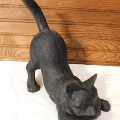 Vintage Cast Iron Black Cat Figurine 9