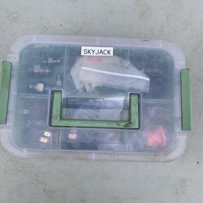 Box of Sky Jack fittings and relays