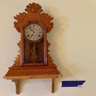 Lot 7:  Antique oak Clock