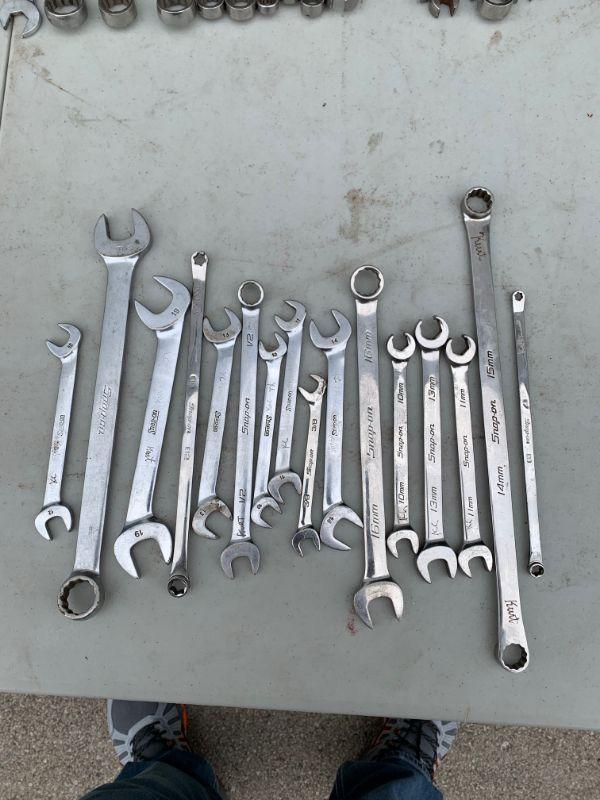 Snapon wrench group 12mm, 3/4, 19mm, 13mm, 1/2, 10mm, 11mm, 3/8, 14mm
