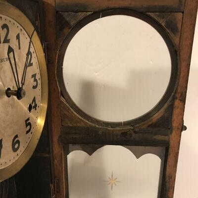 Antique  Ruby Key wind working pendulum chime clock
